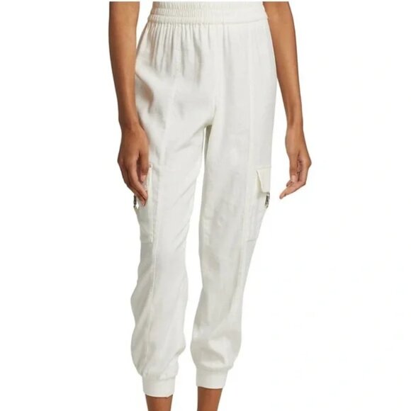 NEW Alice + Olivia Women's Neta Cargo Pants in White Size Medium - Picture 8 of 14
